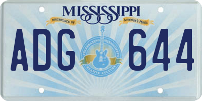 MS license plate ADG644