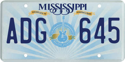 MS license plate ADG645