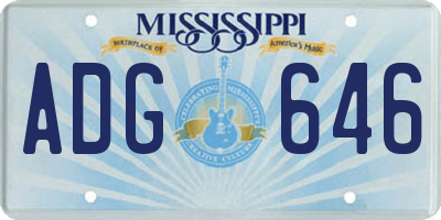 MS license plate ADG646