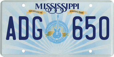 MS license plate ADG650