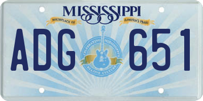 MS license plate ADG651