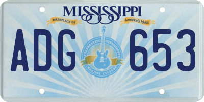 MS license plate ADG653