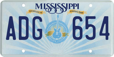 MS license plate ADG654