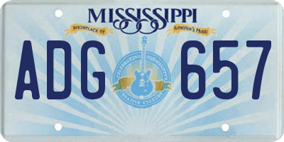MS license plate ADG657