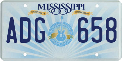 MS license plate ADG658