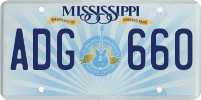 MS license plate ADG660