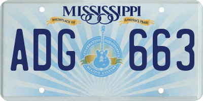 MS license plate ADG663