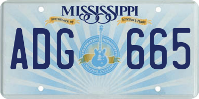 MS license plate ADG665