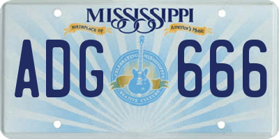 MS license plate ADG666