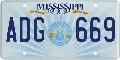 MS license plate ADG669