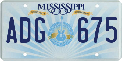 MS license plate ADG675