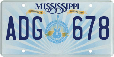 MS license plate ADG678