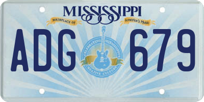 MS license plate ADG679