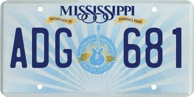 MS license plate ADG681