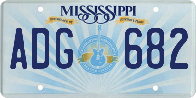MS license plate ADG682