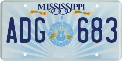 MS license plate ADG683
