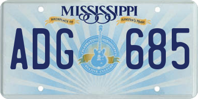 MS license plate ADG685