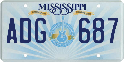 MS license plate ADG687