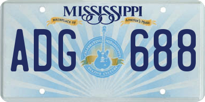 MS license plate ADG688