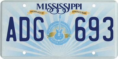 MS license plate ADG693