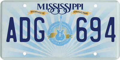 MS license plate ADG694