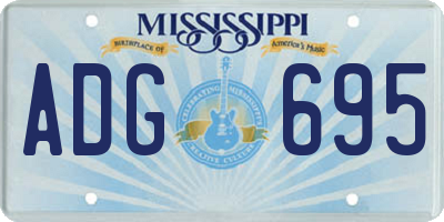 MS license plate ADG695