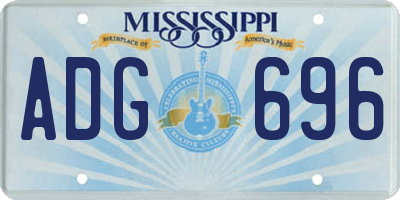 MS license plate ADG696