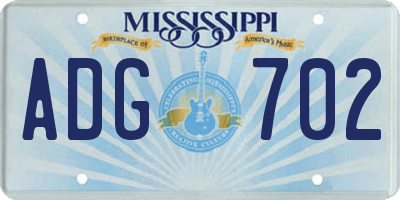 MS license plate ADG702