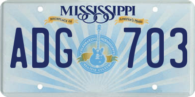 MS license plate ADG703