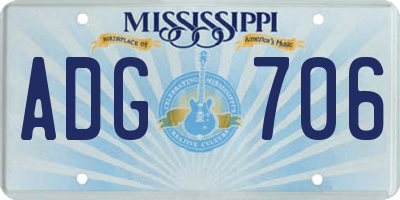 MS license plate ADG706