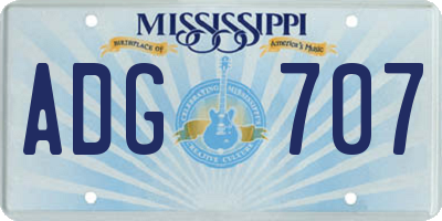 MS license plate ADG707