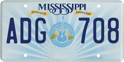 MS license plate ADG708