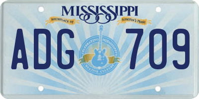 MS license plate ADG709