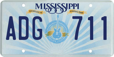 MS license plate ADG711