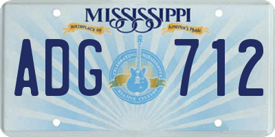 MS license plate ADG712