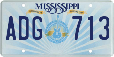 MS license plate ADG713