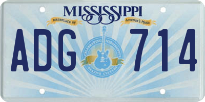 MS license plate ADG714