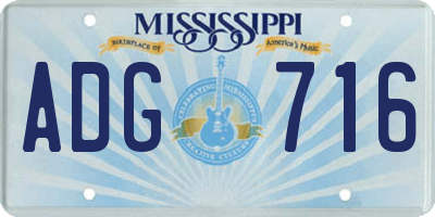 MS license plate ADG716