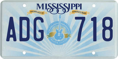 MS license plate ADG718
