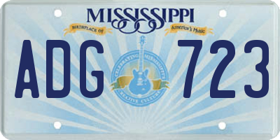 MS license plate ADG723