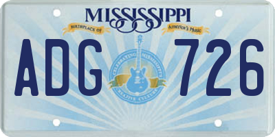 MS license plate ADG726