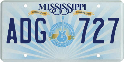 MS license plate ADG727