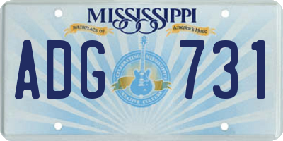 MS license plate ADG731