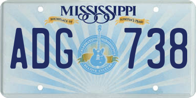 MS license plate ADG738