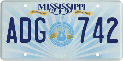 MS license plate ADG742