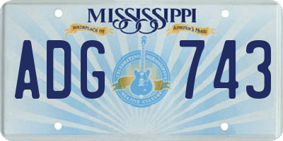 MS license plate ADG743