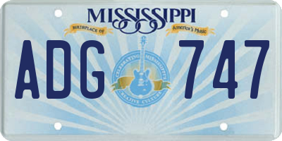 MS license plate ADG747