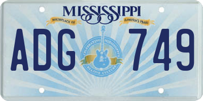 MS license plate ADG749