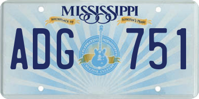MS license plate ADG751