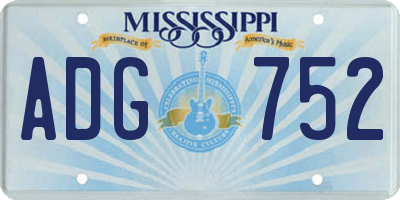 MS license plate ADG752